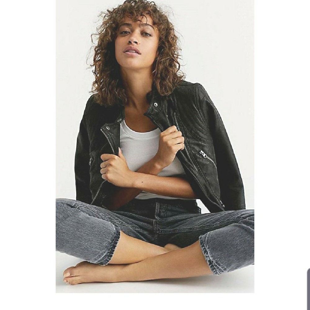 Free People Classic Black Leather Jacket